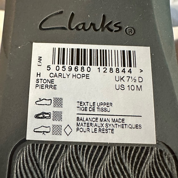 Cloudsteppers by Clark. Carly Hope knit bow flats. Washable. 10 M, color stone. - Picture 2 of 3